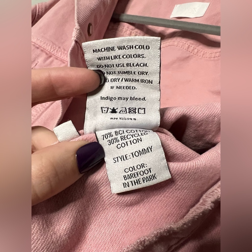 Boyish The Tommy Pink Denim Cropped Oversized Jacket Small - Picture 11 of 11